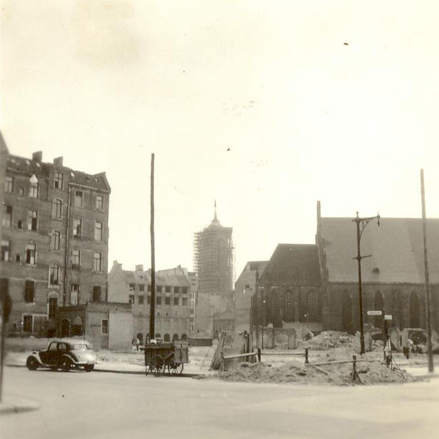 Bouwwerkzaamheden in Oost-Berlijn in 1953